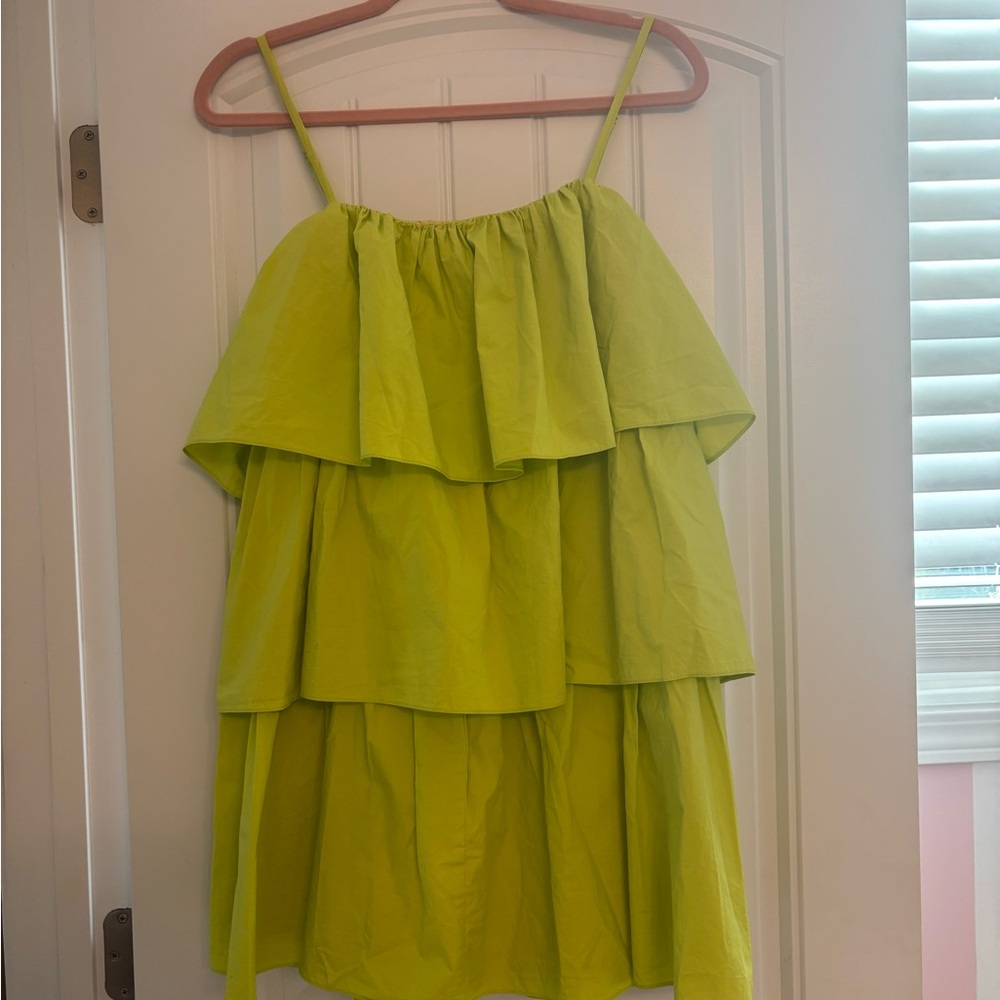 Lime Tiered Spaghetti-Strap Women's Top